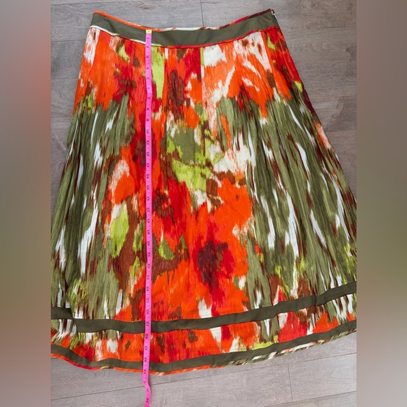 Talbots Orange and Green A-Line Skirt - Picture 5 of 6